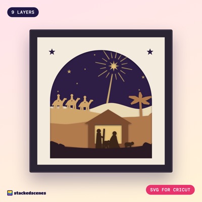 O Holy Night shadow box SVG: hero