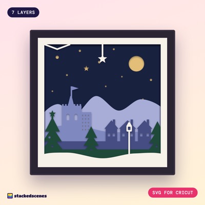 Winter Glen shadow box SVG: hero